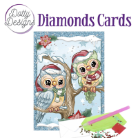 D0tty Design® - Set van 4 diamond painting kerstkaarten 10x15cm: (set 9)
